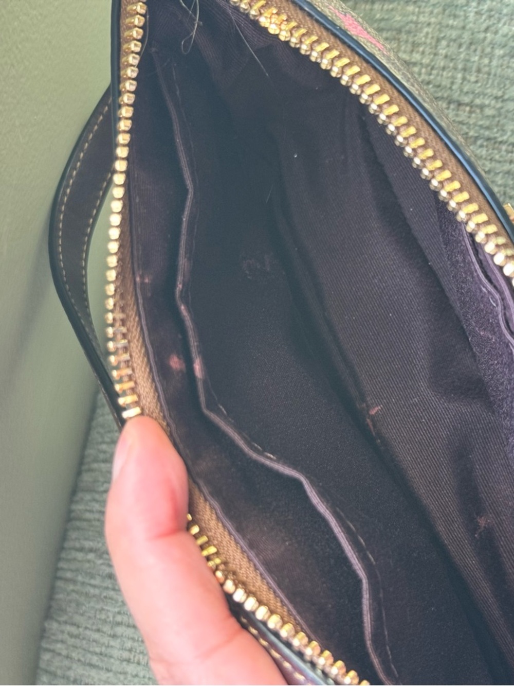 Coach Brown Signature Mini Wristlet with Pink Star Accents - Picture 5 of 6